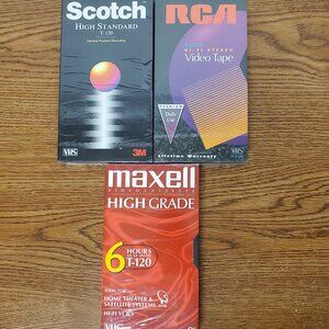 Media - Lot of 3 Blank VHS Tapes - New and Sealed